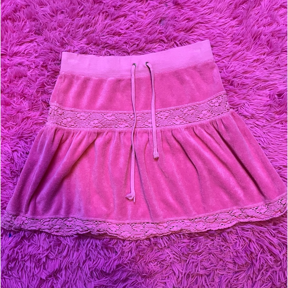 juicy couture pink terrycloth track miniskirt